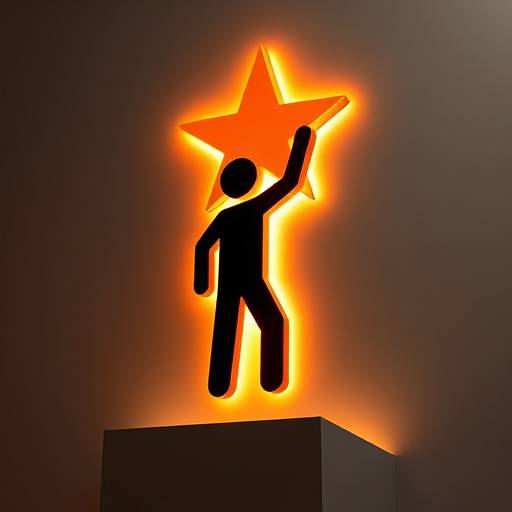Accessibility logo depicting a figure reaching for a star